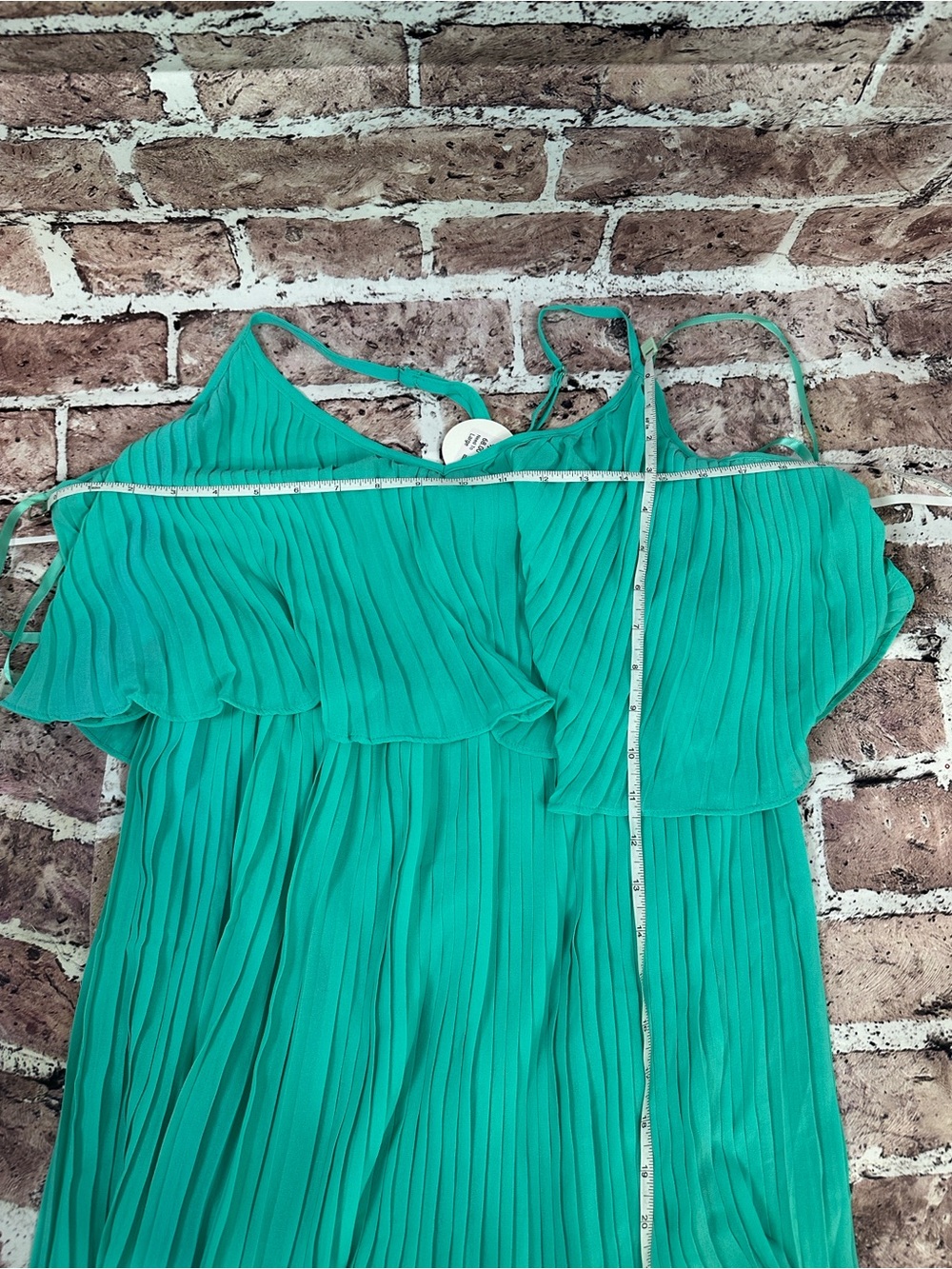 Everyday Chic Turquoise Pleated Maxi Dress Boho Resort NWT - Picture 9 of 13
